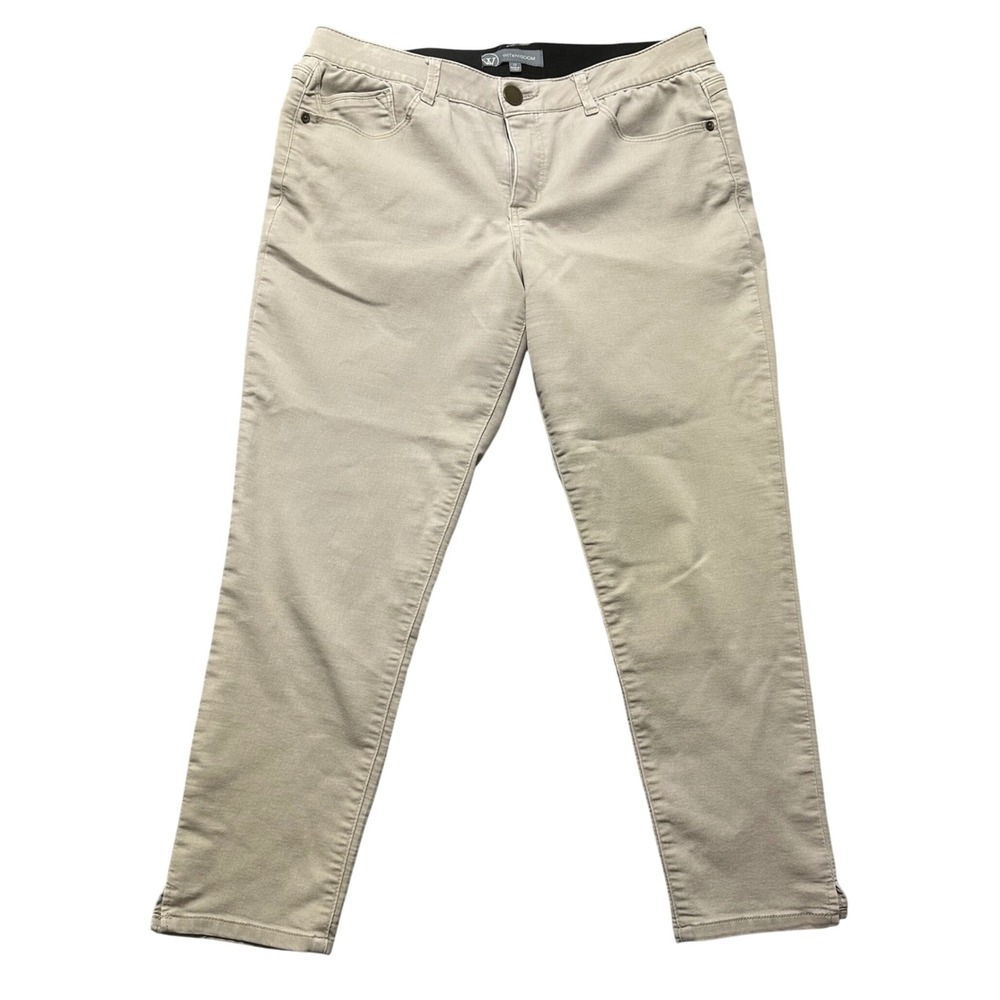 Wit & Wisdom‎ Womens Beige Stretch Straight Leg Ankle Pants Size 12